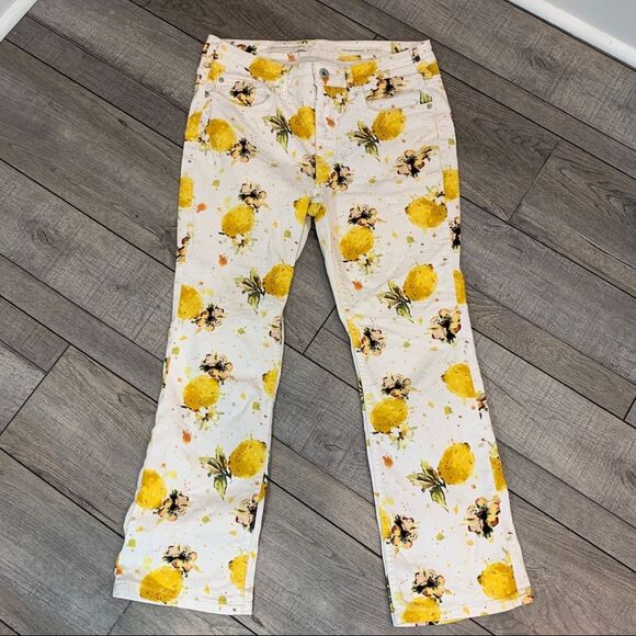 Anthropologie Pilcro & The Letterpress High Waisted Cropped Lemon Jeans - Picture 1 of 11